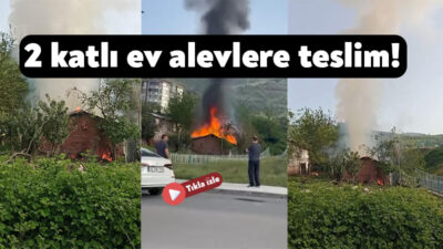 Kocaeli'nin Derince ilçesinde tek katlı evde çıkan yangın itfaiye ekiplerince