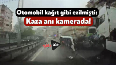 Kocaeli'nin İzmit ilçesinde 4 aracın birbirine girdiği ve iki tırın