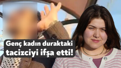 Kocaeli'nin Körfez ilçesinde otobüs durağında arkadaşını bekleyen Kübra Ak (28),