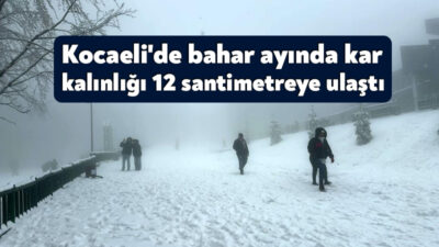 Kocaeli’de hava sıcaklıklarının mevsim normallerinin altına düşmesiyle yüksek kesimlerde kar