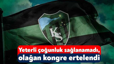 Trendyol Süper Lig’de mücadele eden Kocaelispor’daki olağan kongrede yeterli çoğunluk