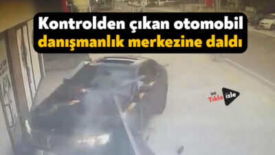 Kocaeli'nin İzmit ilçesinde kontrolden çıkan otomobil, psikolojik danışmanlık merkezine daldı.