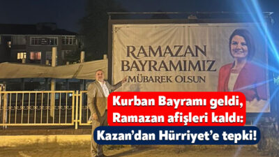 İzmit’in bazı sokak ve caddelerindeki billboardlarda belediyenin, Ramazan Bayramı’ndan kalma
