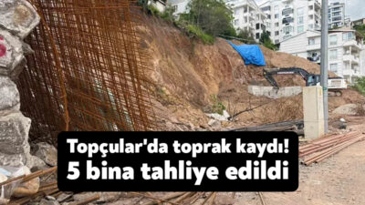 Kocaeli’nin İzmit ilçesinde istinat duvarı yapım çalışmaları sırasında meydana gelen