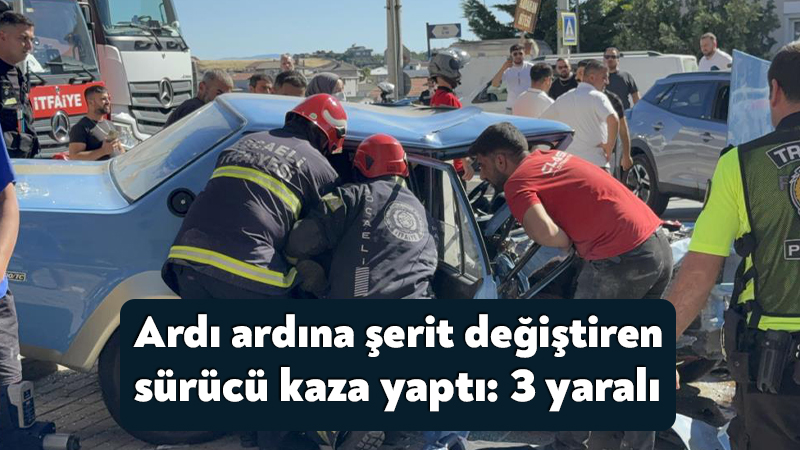 Kocaeli'nin Darıca ilçesinde ardı ardına şerit değiştiren sürücünün direksiyon hakimiyetini