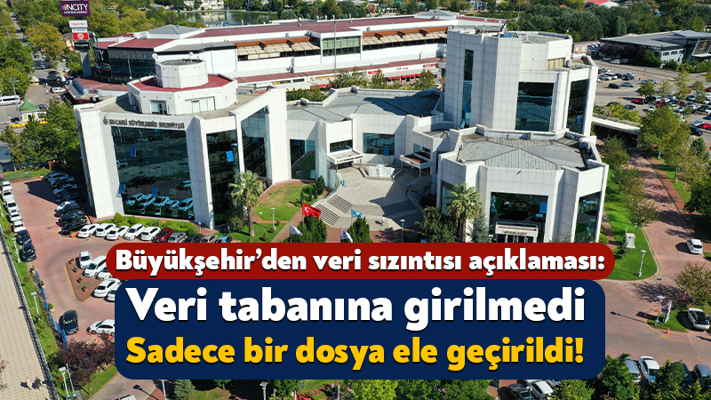 Kocaeli Büyükşehir’den veri sızıntısı açıklaması: Sadece bir dosya ele geçirildi! Kocaeli Büyükşehir Belediyesi, bugün Bağımsız Kocaeli Gazetesi’nden kamuoyuna yansıyan personellerin