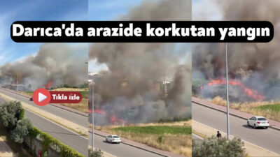 Kocaeli’nin Darıca ilçesinde boş arazide çıkan yangın paniğe sebep oldu.