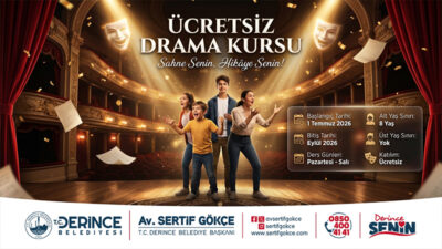 Derince Belediyesi’nin yaz döneminde düzenleyeceği ücretsiz drama kursuna katılmak isteyenler
