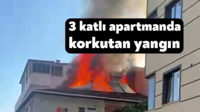 Kocaeli'nin Gebze ilçesinde 3 katlı binanın en üst katında çıkan