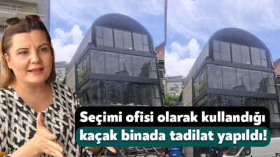 İzmit Belediye Başkanı Fatma Kaplan Hürriyet’in seçim ofisi olarak kullandığı