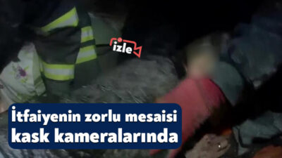 Kocaeli'de itfaiye ekiplerinin zorlu müdahaleleri ile saniyelerle yarıştıkları anlar kask