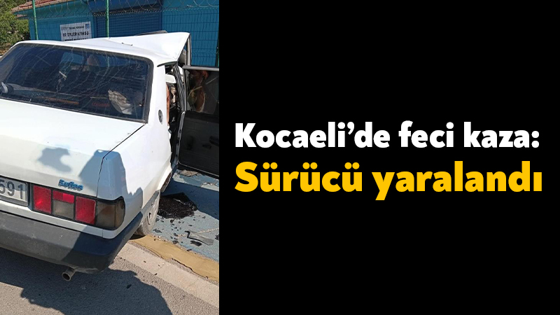 Kocaeli Derince ilçesinde feci kaza: Sürücü yaralandı Kocaeli'nin Derince ilçesinde sürücüsünün direksiyon hakimiyetini kaybetmesi sonucu kaldırım taşına