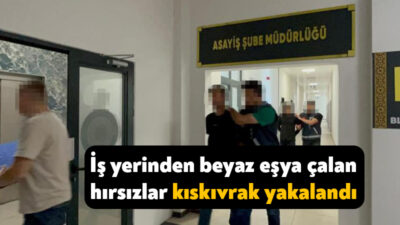 Kocaeli'nin Derince ilçesinde iş yerinden çeşitli beyaz eşyalar çalan iki