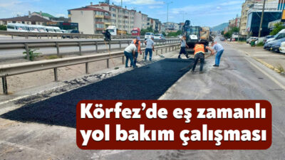 Körfez Belediyesi Fen İşleri Müdürlüğü ekipleri, ilçe genelinde ulaşım altyapısını