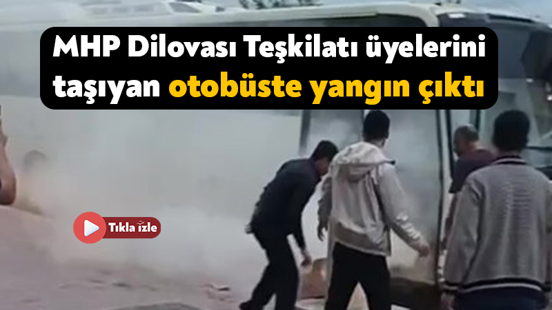 MHP Dilovası Teşkilatı üyelerini taşıyan otobüste yangın çıktı MHP Dilovası İlçe Teşkilatı üyelerini taşıyan otobüste yangın çıktı. Yolcular