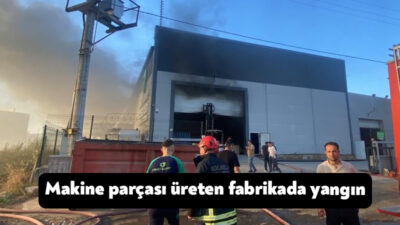 Kocaeli’de makine parçası üreten fabrikada çıkan yangın, itfaiye ekiplerinin müdahalesiyle