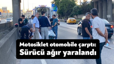 Kocaeli'nin İzmit ilçesinde D-100 karayolunda otomobile arkadan çarpan motosiklet sürücüsü