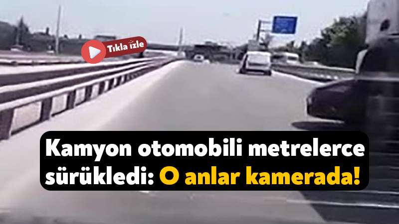Kocaeli Başiskele ilçesinde kamyon otomobili metrelerce sürükledi: O anlar kamerada! Kocaeli’nin Başiskele ilçesinde kamyonla çarpışan otomobil, kamyonun önünde metrelerce sürüklendi.