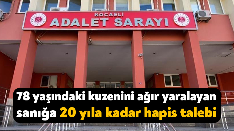 78 yaşındaki kuzenini ağır yaralayan sanığa 20 yıla kadar hapis talebi Kocaeli'de 2022 yılında tarladaki otların biçilmesi meselesi yüzünden çıkan kavgada