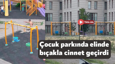 Kocaeli'de çocuk parkında elinde bıçak olan şahıs cinnet geçirdi. Polislerin