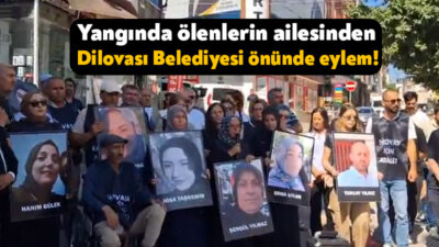 Dilovası’ndaki parfüm fabrikası yangınında yaşamını yitiren 7 işçinin yakınları ilçe