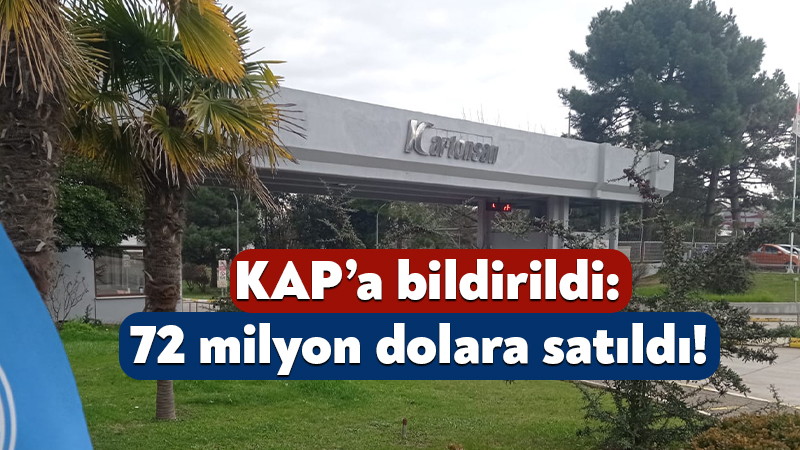KAP’a bildirildi: Kartonsan Fabrikası 72 milyon dolara satıldı! Kocaeli’nin önemli sanayi kuruluşları arasında yer alan Kartonsan Fabrikası 72