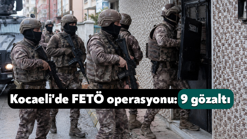 Kocaeli’de FETÖ operasyonu: 9 gözaltı Kocaeli'de polis ekiplerinin terör örgütü FETÖ/PDY'ye yönelik operasyonunda 9 şüpheli