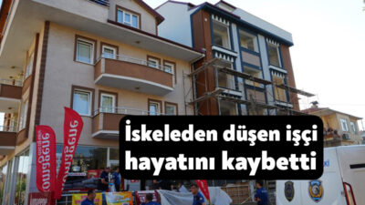 Kocaeli'nin Derince ilçesinde bir inşaatın iskelesinden beton zemine düşen işçi