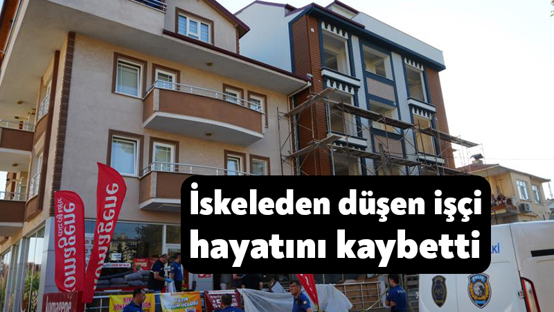 Kocaeli'nin Derince ilçesinde bir inşaatın iskelesinden beton zemine düşen işçi