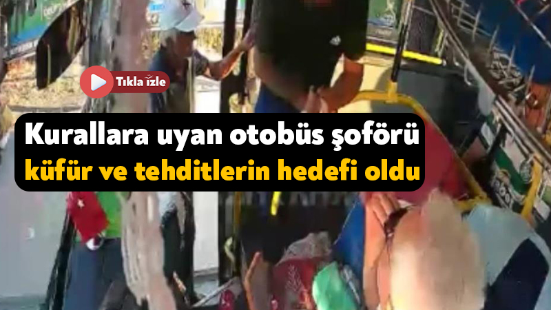 Kocaeli'nin İzmit ilçesinde özel halk otobüsüne binen bir kişi, kural