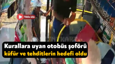 Kocaeli'nin İzmit ilçesinde özel halk otobüsüne binen bir kişi, kural