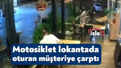 Kocaeli'de kontrolünü kaybeden motosiklet sürücüsü lokantanın cam vitrinine daldı. Çarpmanın