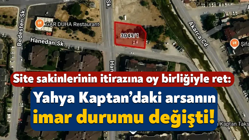 İzmit Belediyesi’nin temmuz ayındaki meclis toplantısında alınan karara göre, Yahya