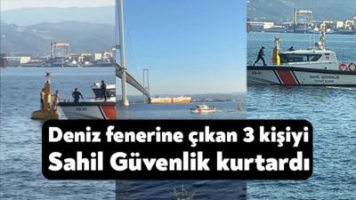 Osmangazi Köprüsü’nün Kocaeli ayağında denize giren 3 kişi, boğulmamak için