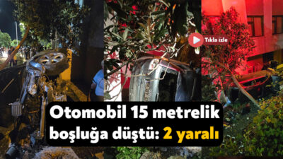 Kocaeli'nin Gölcük ilçesinde sürücüsünün direksiyon hakimiyetini kaybettiği otomobil, yaklaşık 15