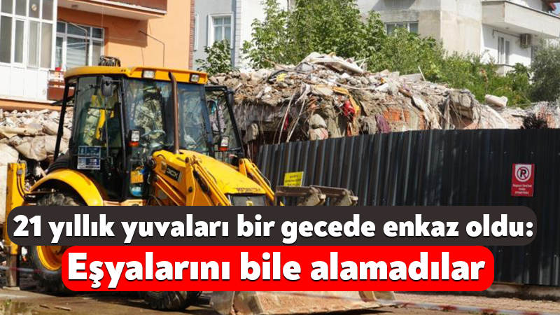 Kocaeli'nin İzmit ilçesinde gece saatlerinde binalarından gelen çatırdama sesleriyle uyanan