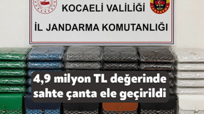 Kocaeli’de jandarma ekipleri, Dilovası’ndaki bir adreste ünlü markalara ait piyasa