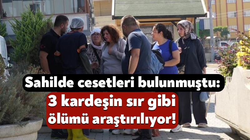Kocaeli'nin Darıca ilçesinde sahilde cansız bedenleri bulunan 3 kardeşin cenazeleri,