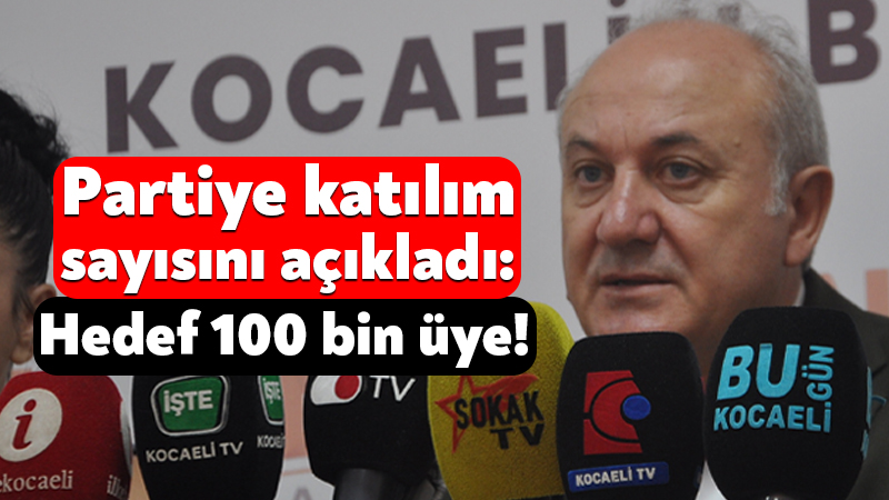 YENİ Parti Kocaeli İl Başkanı Erdem Arcan, bugün parti il