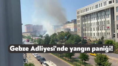 Kocaeli'deki Gebze Adliyesi'nin bahçesinde bulunan güneş enerjisi panelinde çıkan yangın,