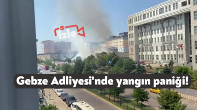 Kocaeli'deki Gebze Adliyesi'nin bahçesinde bulunan güneş enerjisi panelinde çıkan yangın,