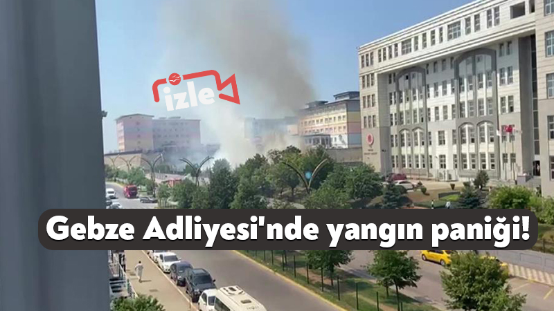 Kocaeli'deki Gebze Adliyesi'nin bahçesinde bulunan güneş enerjisi panelinde çıkan yangın,