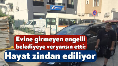 Gölcük’ün Dumlupınar Mahallesi’nde yaşayan engelli bir vatandaş engel yerine çekilen