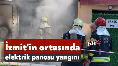 Kocaeli'nin İzmit ilçesinde kent merkezindeki elektrik panosunda yüksek ısınma sebebiyle