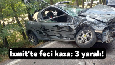 Kocaeli'nin İzmit ilçesinde iki otomobilin çarpışması sonucu meydana gelen kazada