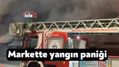 Kocaeli'nin Gebze ilçesinde bir marketin manav bölümünde çıkan yangın, itfaiye