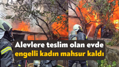 Kocaeli'nin Karamürsel ilçesinde tek katlı evde çıkan yangında içeride mahsur
