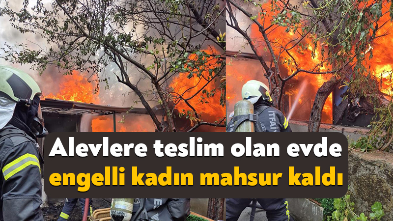 Kocaeli Karamürsel ilçesindeki alevlere teslim olan evde engelli kadın mahsur kaldı Kocaeli'nin Karamürsel ilçesinde tek katlı evde çıkan yangında içeride mahsur