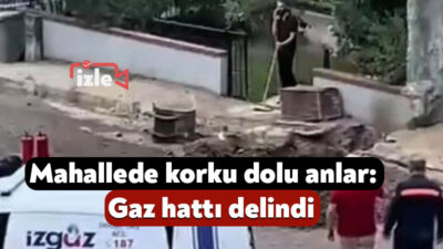 Kocaeli'nin Körfez ilçesinde yapılan kazı çalışması sırasında doğal gaz hattı