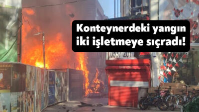 Kocaeli'de konteynerde çıkan yangın, rüzgarın etkisiyle çevredeki iki işletmeye sıçradı.